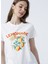 Bisiklet Yaka Basic Baskılı Beyaz Kadın T-Shirt - RESHE 1