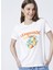 Bisiklet Yaka Basic Baskılı Beyaz Kadın T-Shirt - RESHE 4