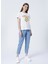 Bisiklet Yaka Basic Baskılı Beyaz Kadın T-Shirt - RESHE 5