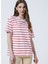 Bisiklet Yaka Basic Kırmızı - Beyaz Kadın T-Shirt - K-MELISSA 5