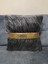 Peluş Şeritli Kırlent Kılıfı - (Antrasit Peluş-Gold Şeritli) 1
