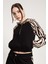 Zebra Desenli Siyah Kadın Sweatshirt 3