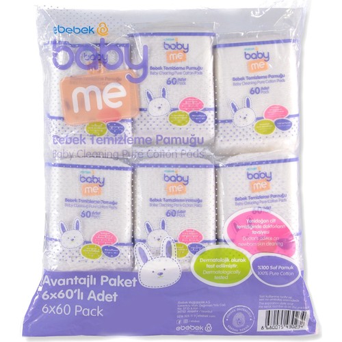 Baby Me Bebek Temizleme Pamuğu 6X60 Adet