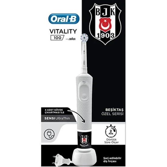 Oral-B D100 Vitality Özel Seri Beşiktaş Diş Fırçası