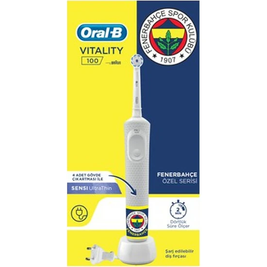 Oral-B D100 Vitality Şarj Edilebilir Özel Seri Diş Fırçası Fenerbahçe