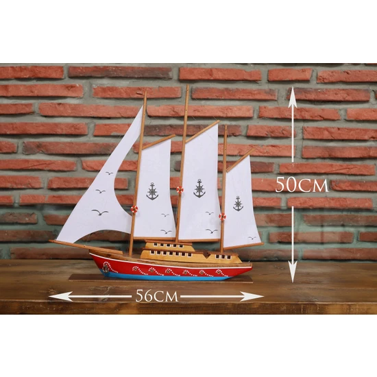 Ayhan Kotra Bez Yelkenli Ağaç Gemi Modeli, Yat Modeli, Hediyelik Eşya