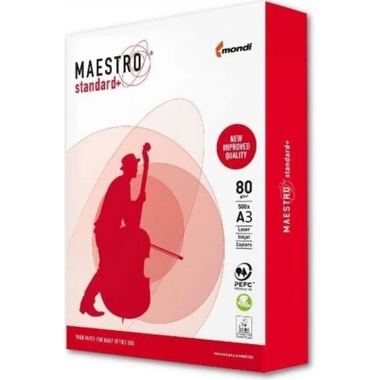 Mondi Maestro A3 Fotokopi Kağıdı 80GR 1 Koli 5 Paket 2500 Sayfa