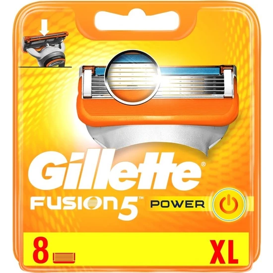 Gillette Fusion 5 Power 8'li Yedek Tıraş Bıçağı Karton Paket