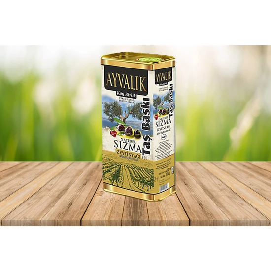 Ayvalık Köybirlik Taş Baskı Naturel Sızma Soğuk Sıkım Zeytinyağı 5 Lt