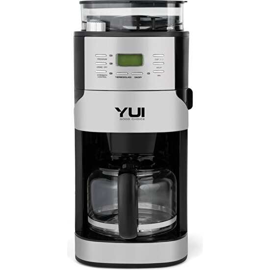 Yui CM1609G 1.5 lt Cam Hazneli Öğütücülü Filtre Kahve Makinesi (Yui Türkiye Garantili)