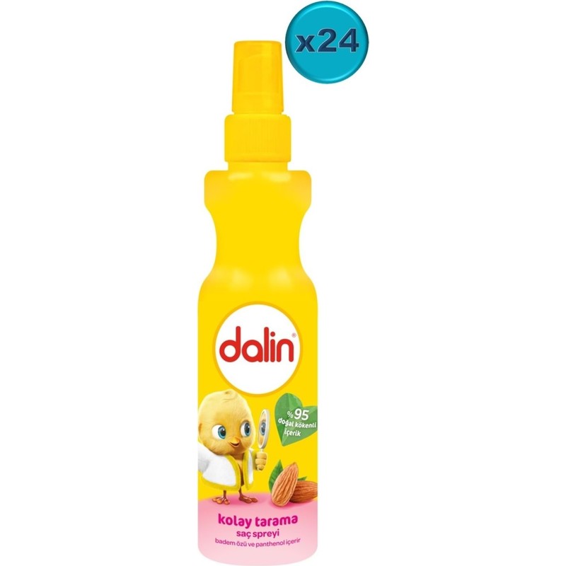 Dalin Kolay Saç Tarama Spreyi 200ML Badem Özlü (24 Lü Set)