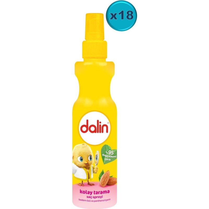 Dalin Kolay Saç Tarama Spreyi 200ML Badem Özlü (18 Li Set)