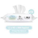 Sleepy Bio Natural Yenidoğan Islak Bebek Bakım Havlusu 12X40 (480 Yaprak)