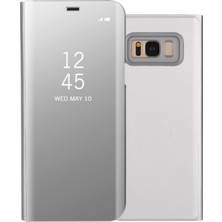 Hello-U Samsung Galaxy S8 Plus Ayna Yüzey Görünümlü Deri Kılıf Beyaz (Yurt Dışından)