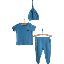 HelloBaby Yenidoğan Kaşkorse Kısa Kol Tshirt-Şapka-Patikli Alt