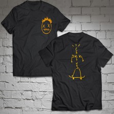 Remonz Cactus Jack Çift Baskılı %100 Pamuk Oversize T-Shirt Büyük Beden Tişört