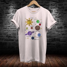 Remonz Galaksi Baskılı %100 Pamuk Oversize T-Shirt Büyük Beden Tişört