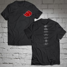 Remonz Naruto Çift Baskılı %100 Pamuk Oversize T-Shirt Büyük Beden Tişört