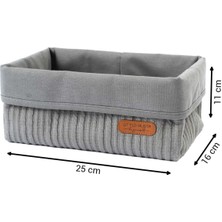 Little Gusto Kapitone Organizer Sepet Bebek Gri  Pamuk 25X16 cm