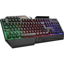 Rampage KB-R22 Letho Multimedia Rainbow Backlight Telefon Standlı Membrane Gaming Oyuncu Klavye