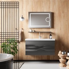 Belinza Savoy Banyo Dolabı Takımı Antrasit 85 cm