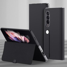 Zshskj Tutucu Ile Samsung Galaxy Z Fold3 5g Düz Deri Yatay Çevir Kılıf Için (Yurt Dışından)