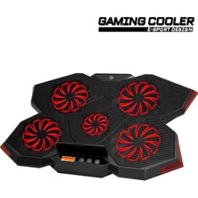 Frisby Gp5 E-Sport Desing 5 Fanlı Ledli LCD Kontrol Panelli Pro Standlı 15-17" Uyumlu Notebook Soğutucu