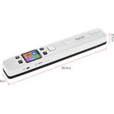 Top Geek 1050DPI LCD Ekran Taşınabilir Belge Tarayıcı -Beyaz (Yurt Dışından)
