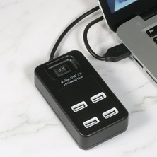 Top Geek 4 Bağlantı Noktalı USB 2.0 Yüksek Hızlı Portu - Siyah (Yurt Dışından)