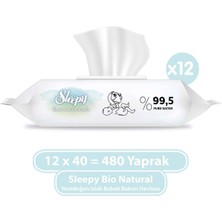 Sleepy Bio Natural Yenidoğan Islak Bebek Bakım Havlusu 12X40 (480 Yaprak)