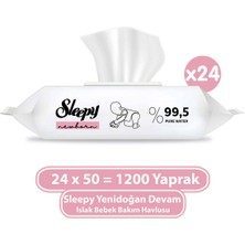 Sleepy Yenidoğan Devam Islak Bebek Bakım Havlusu 24X50 (1200 Yaprak)