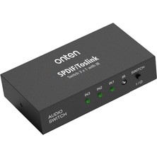 Onten OTN-37507 Spdıf/toslink Lpcm 2.0 Dts Dolby-Ac3 192KHZ 3 Port Kumandalı Optik Audio Switch