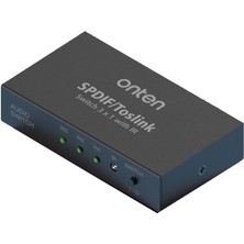 Onten OTN-37507 Spdıf/toslink Lpcm 2.0 Dts Dolby-Ac3 192KHZ 3 Port Kumandalı Optik Audio Switch