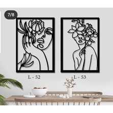 Diken 2'li Kadın Silüeti Dekoratif Ahşap Tablo