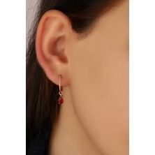 Mistik Silver Renkli Damla Taşlı Gümüş Küpe