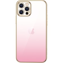 Sulada iPhone 12 Pro Max Için Tam Korumalı Gradyan Renkli Yumuşak Tpu Telefon Kılıfı - Pembe (Yurt Dışından)