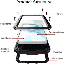 Hello-U iPhone 13 Için Tank Serisi 360 Derece Tam Korumalı Dahili Temperli Cam Filmli Telefon Kılıfı - Siyah (Yurt Dışından)