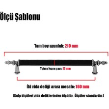 Badem10 10 Adet Ovacık Mobilya Mutfak Dolap Çekmece Dolabı Kapak Metal Siyah Kulpu Kulbu Kulpları 160 mm