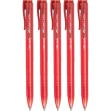 Faber-Castell Tükenmez Kalem 1.0 Açık Kırmızı 5 Adet Auto Basmalı Kullanım İçin