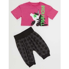 MSHB&G R&r Unicorn Kız Çocuk T-shirt Kapri Şort Takım