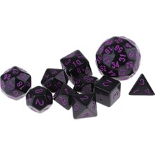 Dynwave Çok Taraflı Polyhedral Dices Parti Oyunları Hediyeler Için D & D Games 10 Adet / Set Mor (Yurt Dışından)