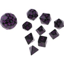 Dynwave Çok Taraflı Polyhedral Dices Parti Oyunları Hediyeler Için D & D Games 10 Adet / Set Mor (Yurt Dışından)