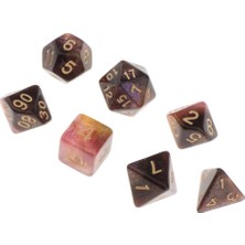 Dynwave 7x Polihedral Yıldızlı Gökyüzü Dices Set Kurulu Oyunu Aile Aksesuar Matematik Öğretim Pembe Mor (Yurt Dışından)