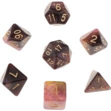 Dynwave 7x Polihedral Yıldızlı Gökyüzü Dices Set Kurulu Oyunu Aile Aksesuar Matematik Öğretim Pembe Mor (Yurt Dışından)