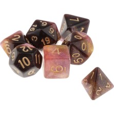Dynwave 7x Polihedral Yıldızlı Gökyüzü Dices Set Kurulu Oyunu Aile Aksesuar Matematik Öğretim Pembe Mor (Yurt Dışından)