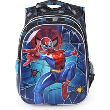 Masho Trend Kabartmalı Spiderman Çanta + Beslenme + Suluk - Ilkokul Çantası - Çocuk Çanta - Örümcek Adam Çanta