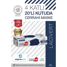 Saytekmed Çift Kat Meltblown / Iki Maske Gücünde 4 Katlı Lacivert Maske (20 Adet/1 Kutu)