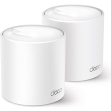 TP-Link Deco X50(2-pack), AX3000 Mbps, Yapay Zeka Desteği, Gigabit Portları, 150 Cihaza Kadar Bağlanılabilirlik,  460 m²'ye Kadar Kapsama, Mobil Uygulama ile Kolay Kurulum, Wi-Fi 6 Mesh Sistemi