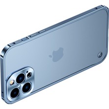 Hello-U Apple iPhone 13 Pro Max 6.7 Inç Mat Temperli Cam + Metal Telefon Kılıfı - Siyah (Yurt Dışından)