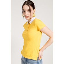 Jahr Marc Sarı Klasik Kontrast Polo Yaka T-Shirt